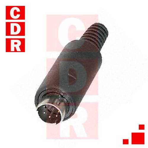 CONECTOR MINI DIN MACHO 4 PINES C/COLITA