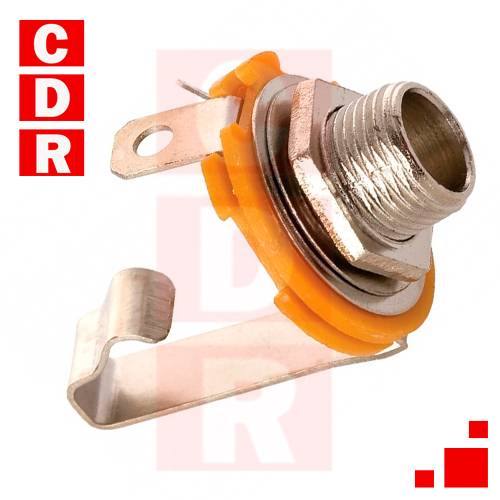 6,5MM HEMBRA CONECTOR MONO PLASTICO CHASIS PARA PCB 2 CORTES