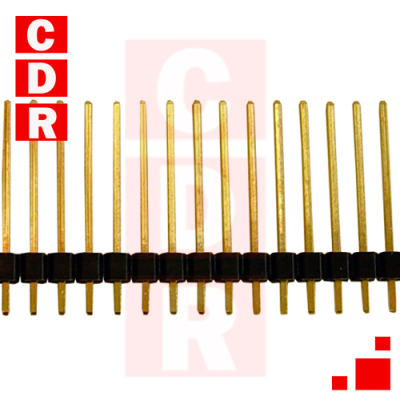 TIRA DE PINES 1X40 MACHO RECTO PASO 2.54MM, LARGO 21MM