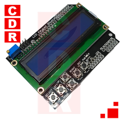 MÓDULO DISPLAY LCD KEYPAD SHIELD 16X2 CON BOTONES ARDUINO
