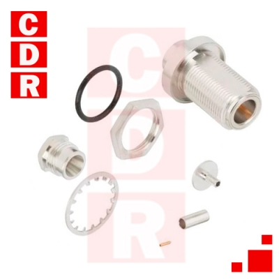 N BULKHEAD CRIMP JACK (FOR RG-174/ U, 188A / U,316/U CABLE) (172129) AMPHENOL