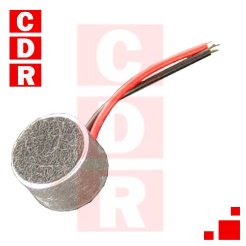 CÁPSULA DE MICRÓFONO ELECTRET D=9.7MM/H=6.5MM -64DB ECM-60W C/CABLES