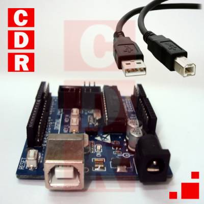 ARDUINO UNO R3 ATMEGA 328P DIP COMPATIBLE CH340 C/CABLE USB CON CABLE USB