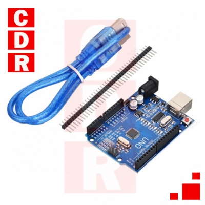 ARDUINO UNO R3 ATMEGA328-P-AU SMD C/CHIP CH340 CON CABLE USB COMPATIBLE