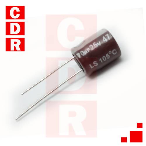 CAP. ELECTR. RADIAL 470UF 25V 8 X12 105º