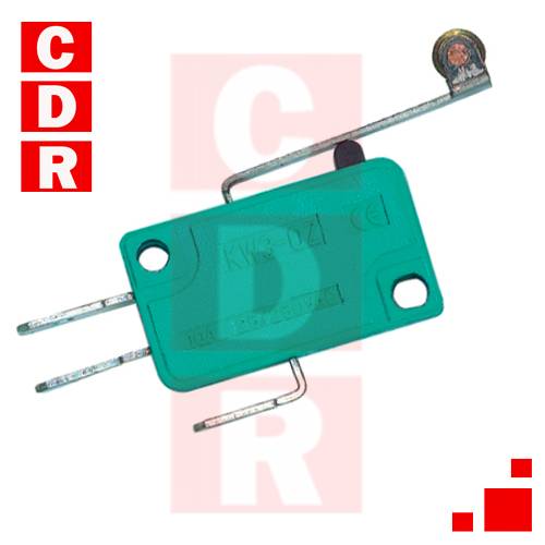 LLAVE MICROSWITCH 16A 250V P/CABLE LEVA 28MM LARGA C/RUEDA
