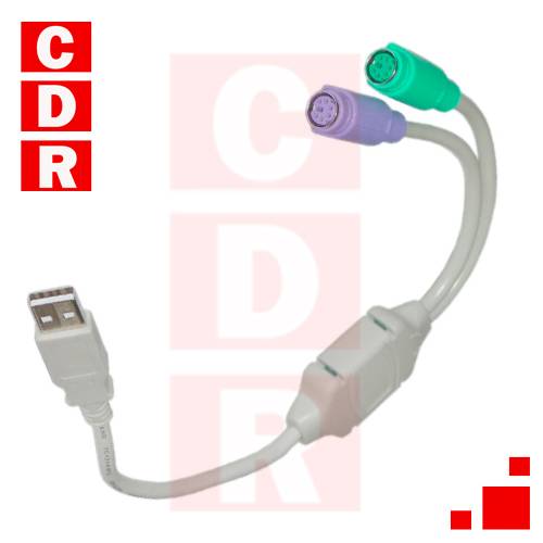 ADAPTADOR CABLE USB A 2 PS2