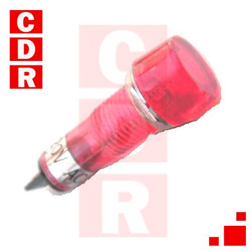 OJO DE BUEY 220V 10MM ROJO REDONDO