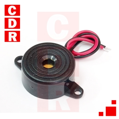 BUZZER SONIDO CONTINUO 3-24V DIAM: 22.70MM HIGH: 12.20MM 95DB CON CABLE