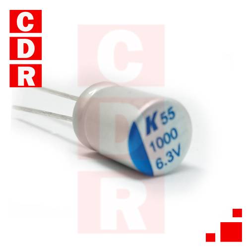 CAP. ELECTR. RADIAL 1000UF 6.3V 8X13MM 105º  BAJO ESR A755KS108M0JAAE013 KEMET