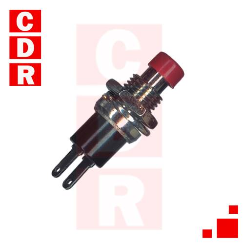 LLAVE PULSADOR N/A 1A 250V REDONDO 9,2MM D:7MM ROJO
