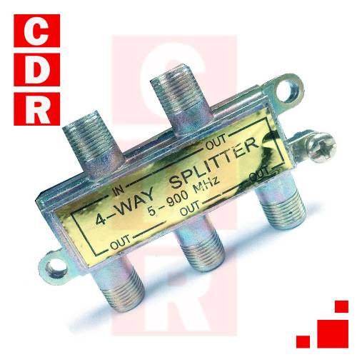 DERIVADOR 4 VIAS P/TV 5-900MHZ COMPLETO