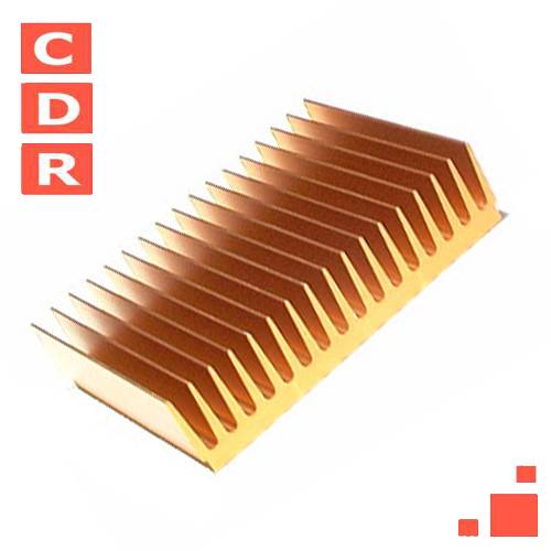 DISIPADOR ALETAS DORADO BASE 136.5MM ALT. 33MM LARGO 30CM ESP. NUCLEO 8MM