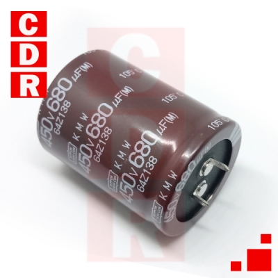 CAP. ELECTR. BLINDADO 680UF 450V 105ºC SNAP IN 35X45MM NIPPON CHEMI-CON