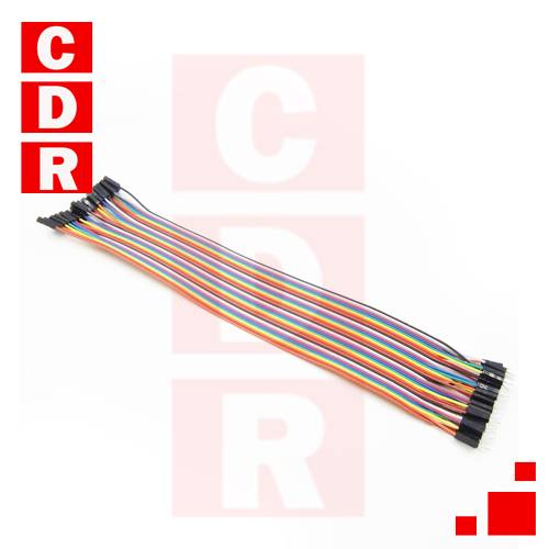 KIT 40 CABLES PARA PROTOBOARD MACHO HEMBRA 30CM ARDUINO