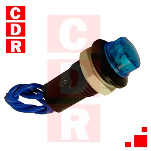 OJO DE BUEY REDONDO C/NEGRO 10MM, 220V AZUL