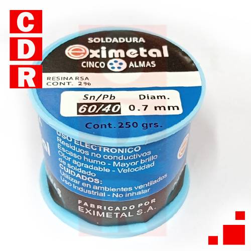 ESTAÑO 60/40 0.7MM 1/4KG EXIMETAL