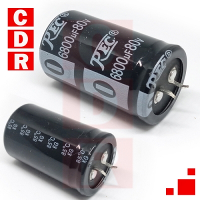 CAP. ELECTR. BLINDADO 6800UF 80V 30X52MM 105°