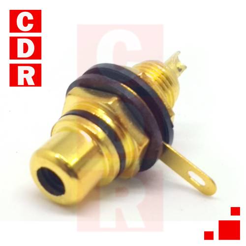 CONECTOR RCA HEMBRA CHASIS, DORADOS (NEGRO)