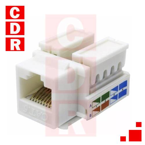 CONECTOR RJ45 HEMBRA 8P8C CAT5 A Y B  BLANCO
