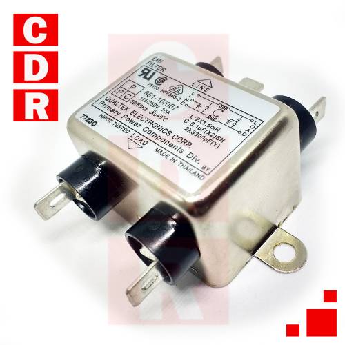 FILTRO DE LINEA 10A CHASIS 851-10/007 44X54X30MM 115/250VAC QUALTEK