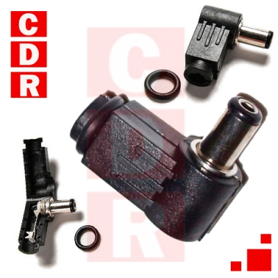 PLUG HUECO 2.5X 5.5MM 90º BLANCO