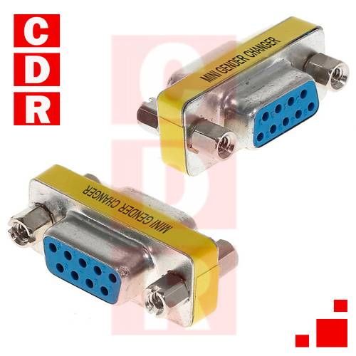 ADAPTADOR DB9 MACHO-HEMBRA, CONEXIONES ENTRE RX Y TX  CRUZADAS