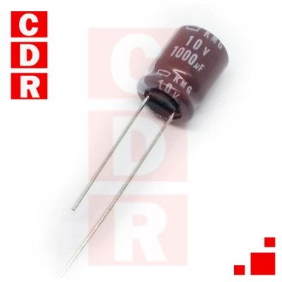 CAP. ELECTR. RADIAL 1000UF 10V 10X12 105º 20% MARCA: KMG