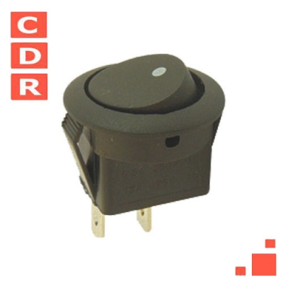 LLAVE TECLA REDONDA 6.5A 250V ON-OFF DIÁM: 20MM NEGRA  (0-I)