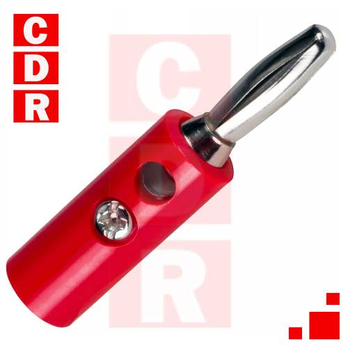 BANANA PLUG ROJO C/DERIV. C/TORNILLO