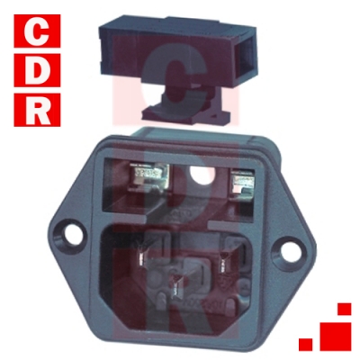 CONECTOR COMPUTADORA 3C MACHO-PANEL C/PORTAFUSIBLE A TORNILLO