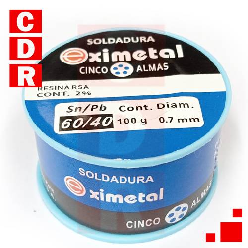 ESTAÑO 60/40 0.7MM 100GR EXIMETAL
