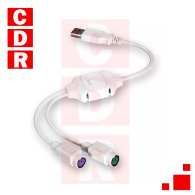 CABLE ADAPTADOR USB A 2 PS2 CALIDAD PROFESIONAL 28/24 AWG