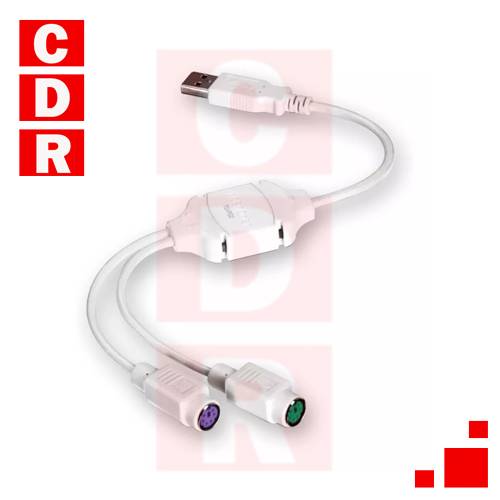 CABLE ADAPTADOR USB A 2 PS2 CALIDAD PROFESIONAL 28/24 AWG