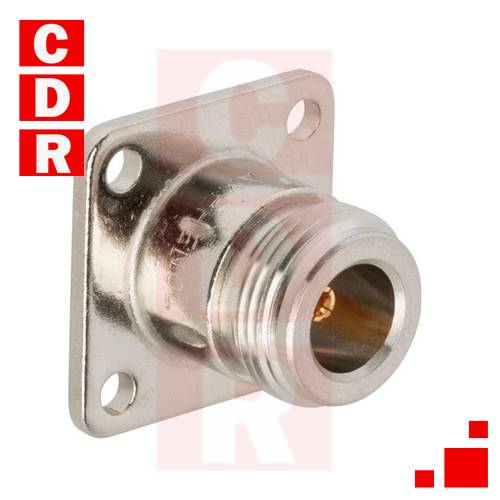 N MACHO CHASIS P/SOLDAR C/BASE CUADRADA 4 PERFORACIONES P/CABLE RG-58
