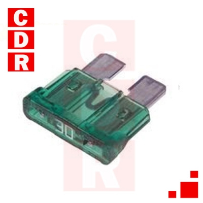FUSIBLE AUTOMOTOR 30A VERDE PLANO