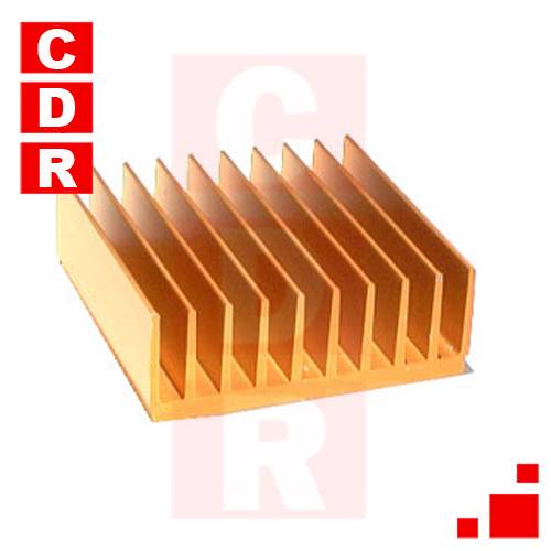 DISIPADOR ALETAS BASE 104MM ALT. 37MM LARGO 5CM ESP. NÚCLEO 6.2MM