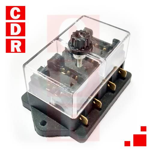 PORTAFUSIBLE AUTOMOTOR 4 VÍAS C/ TAPA UNIVERSAL