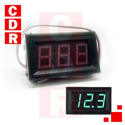 VOLTIMETRO DIGITAL 0-33V 3 CABLES 3 DIGITOS 0.56(VERDE) DSN-DVM-568