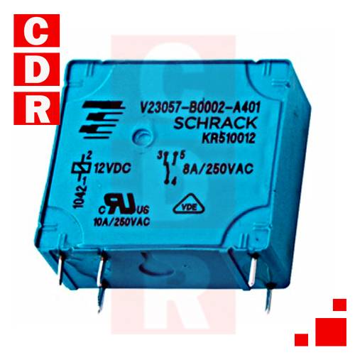 V23057-B0002-A401 RELAY 12VDC 8A 250V TE CONECTIVITY