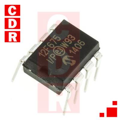 PIC12F675-E/P IC CMOS MICROCONTROLLERS 8-BIT FLASH-BASED PDIP-8 CASE MICROCHIP