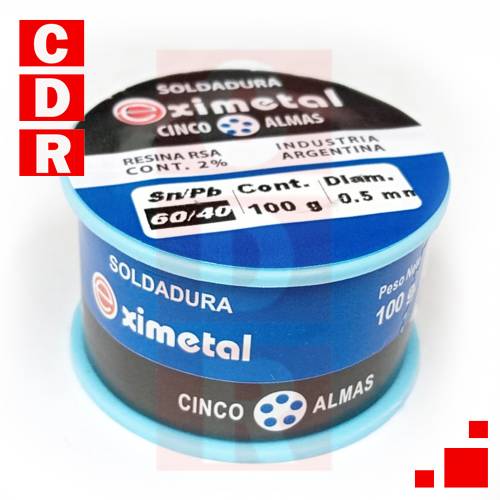 ESTAÑO 60/40 0.5MM 200GR EXIMETAL