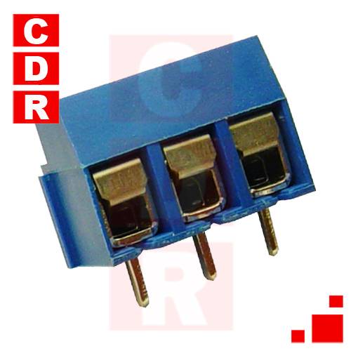 BORNERA APILABLE 3 POLOS 10A 300VAC AZUL PASO 5MM