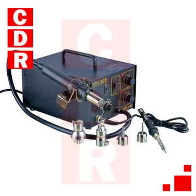 ESTACIÓN DE SOLDADO ANALÓGICA POR AIRE CALIENTE Y SOLDADOR TIPO LÁPIZ HY-908 HONY