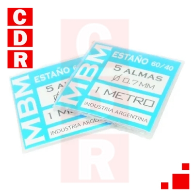 ESTAÑO 60/40 5 ALMAS 0.7MM 1MT MBM