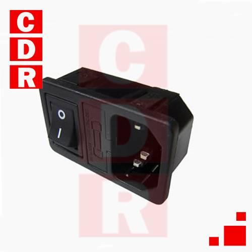 CONECTOR COMPUTADORA MACHO PORTAFUSIBLE Y TECLA PRESIÓN